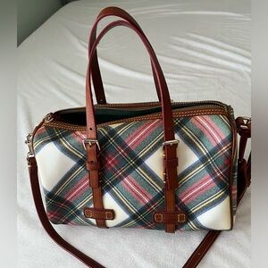 Dooney & Bourke tartan barrel satchel
